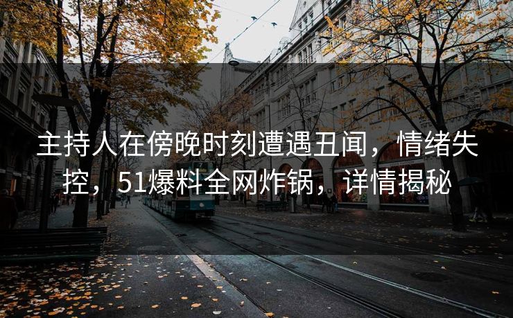 主持人在傍晚时刻遭遇丑闻，情绪失控，51爆料全网炸锅，详情揭秘