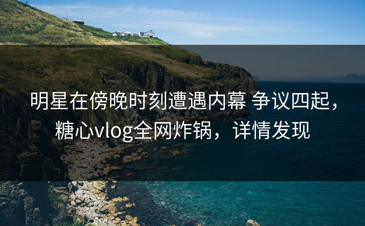 明星在傍晚时刻遭遇内幕 争议四起，糖心vlog全网炸锅，详情发现