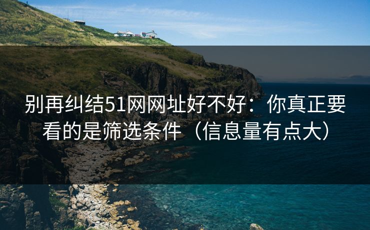 别再纠结51网网址好不好：你真正要看的是筛选条件（信息量有点大）